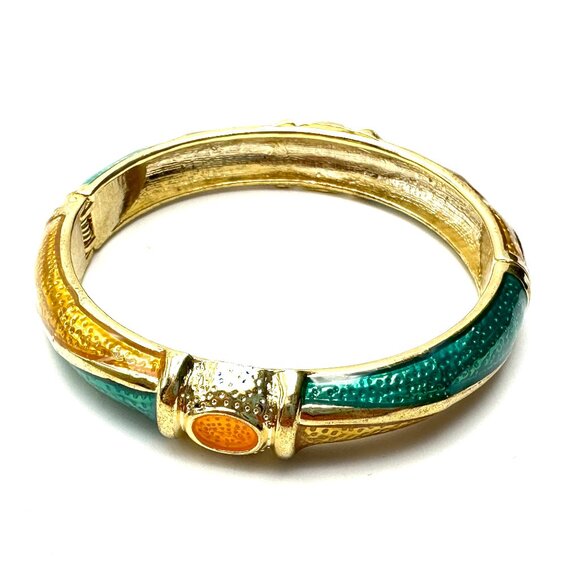 Vintage '70s Turquoise Sunset Clamper Bracelet — Size 7 & Signed – EUC - Picture 8 of 10